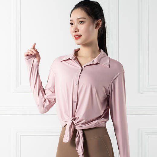 跃牌【禅语梵心系列】凉感防晒衬衫运动外套宽松长款瑜伽服F2164（不带胸垫） 商品图12