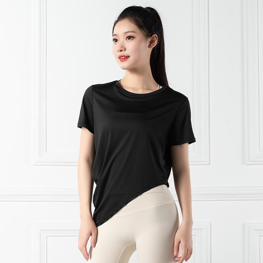 跃牌【禅语梵心系列】薄款圆领亲肤透气瑜伽服T恤F2188（不带胸垫） 商品图5