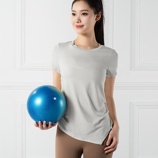 跃牌【禅语梵心系列】圆领褶皱显瘦修身瑜伽服F2178（不带胸垫） 商品图3