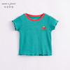 DD马克珍妮新款夏装 女童弹力针织撞色花边短袖T恤230876 商品缩略图3