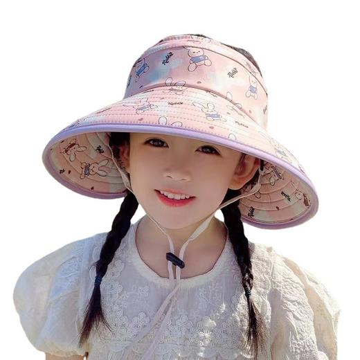 儿童防晒帽子夏季遮脸防紫外线薄款渔夫帽女童宝宝遮阳护脖春游 商品图4