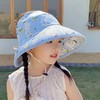 儿童防晒帽子夏季遮脸防紫外线薄款渔夫帽女童宝宝遮阳护脖春游 商品缩略图3
