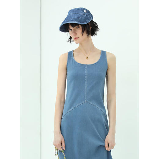 【有赞】COCOBELLA甜酷女孩针织牛仔连衣裙女背心长裙FR615 商品图4