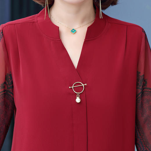 大码中老年打底衫，宽松上衣妈妈装中袖雪纺衫TYWF-A355 商品图1