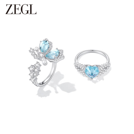 ZEGL设计师薄荷梦蝶系列蝴蝶戒指女生小众设计指环时尚个性食指戒 商品图5