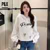 P&X设计师女装 2023春季新款 短款卫衣 连帽宽松 823117786B 白色 商品缩略图2