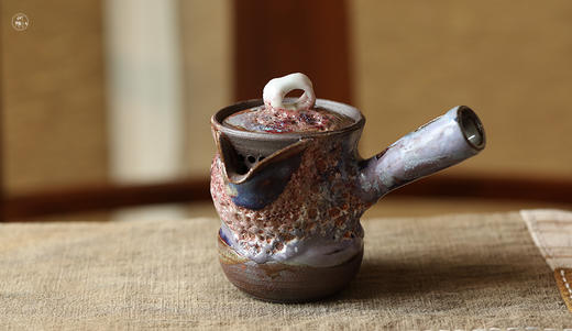 杨树 志野柴烧 侧把壶 泡茶壶 商品图1