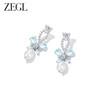 ZEGL设计师薄荷梦蝶系列蝴蝶耳环女轻奢高级感人造珍珠耳钉耳饰品 商品缩略图3