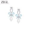 ZEGL设计师薄荷梦蝶系列蝴蝶耳环女轻奢高级感人造珍珠耳钉耳饰品 商品缩略图0