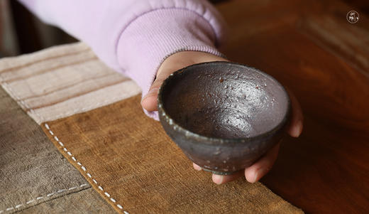 黑粗陶 束腰杯 品茗杯 商品图2