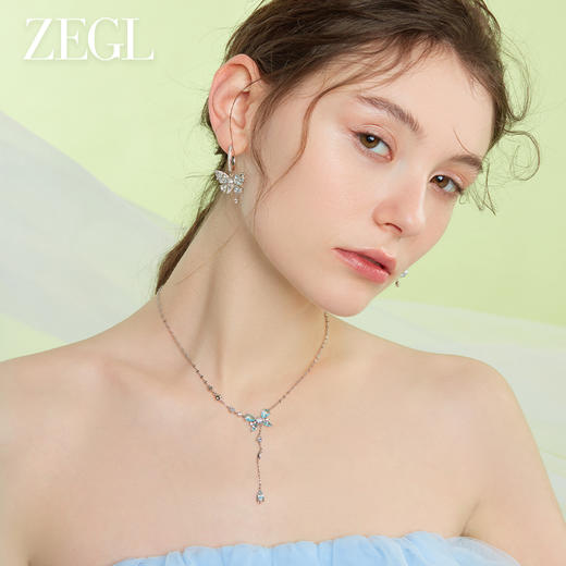 ZEGL设计师薄荷梦蝶系列蝴蝶耳环女2023年新款潮耳钉高级感耳饰品 商品图2