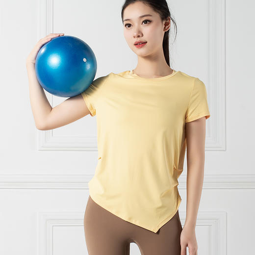 跃牌【禅语梵心系列】圆领褶皱显瘦修身瑜伽服F2178（不带胸垫） 商品图4