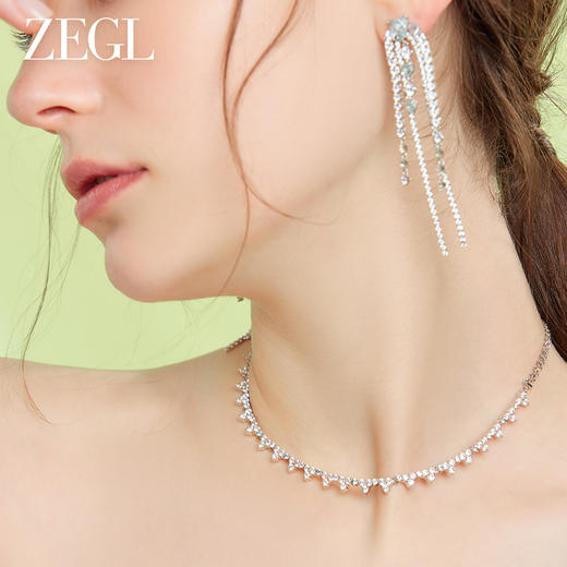 ZEGL设计师薄荷梦蝶系列长款流苏耳环女2023年新款潮耳钉银针耳饰 商品图3