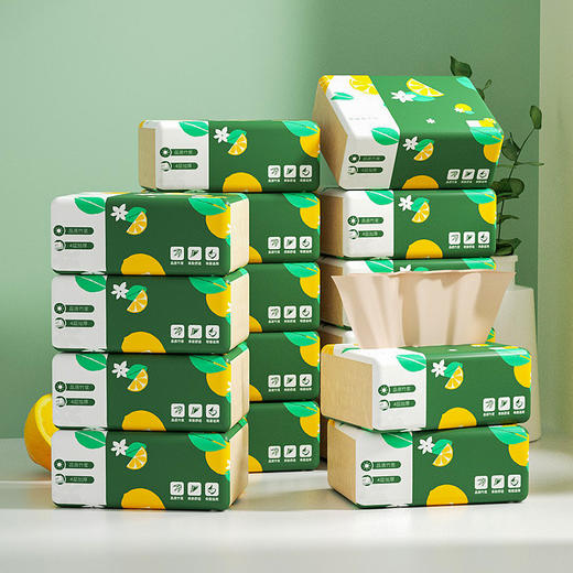 「四层加厚！32包装」蓝漂散装竹浆本色抽纸 居家日用纸巾擦手纸32包/箱清洁工具 商品图2