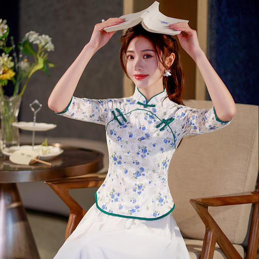 少女版改良旗袍连衣裙，气质小清新旗袍两件套BJ-23014 商品图3