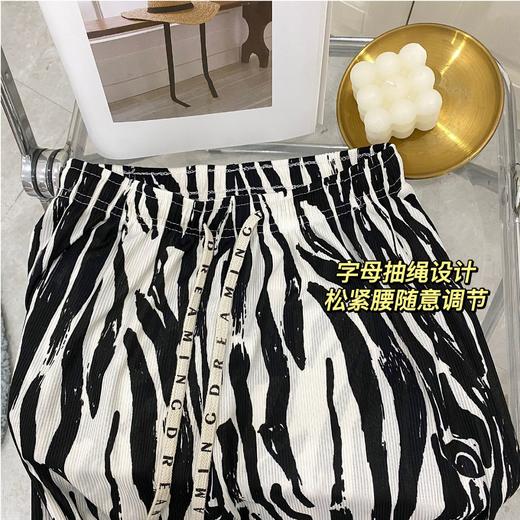 复古风阔腿裤女2023春夏秋季新时髦百搭直筒时尚减龄条纹休闲裤女 商品图3