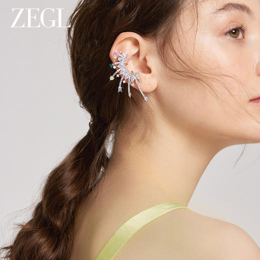 ZEGL设计师春日绽放系列彩色耳夹女无耳洞高级感耳骨夹耳环耳饰品 商品图3