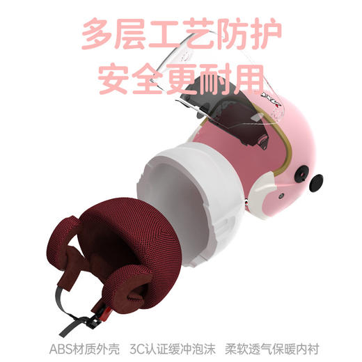 「数款可选！升级双镜」3C认证头盔AXK505电动摩托车头盔女士冬季保暖电瓶车男安全盔骑行工具 商品图2