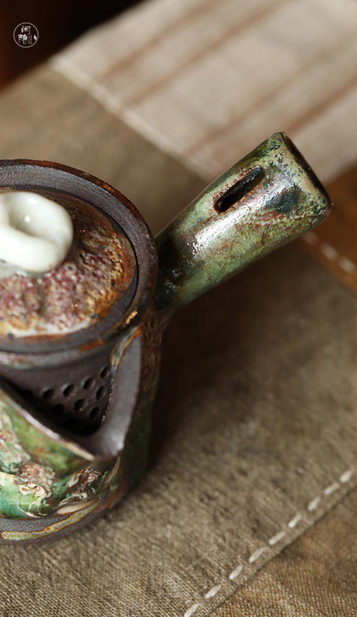 杨树 志野柴烧 侧把壶 泡茶壶 商品图3