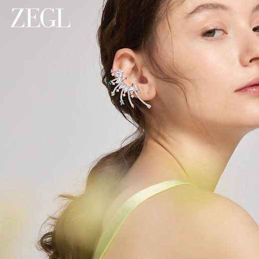 ZEGL设计师春日绽放系列彩色耳夹女无耳洞高级感耳骨夹耳环耳饰品 商品图1
