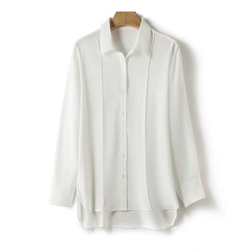 【清爽细腻，随性自由】【春夏必备】夏季新款长袖衬衫女宽松莫代尔衬衣纯色别致上衣 商品图7