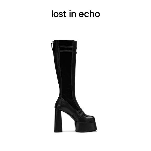 lost in echo中岛美嘉VIVIANO联名款方头水台粗高跟厚底弹力长靴 商品图1