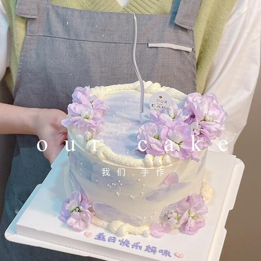 紫罗兰鲜花蛋糕(鲜花按当天采购搭配)-低糖处理 商品图1
