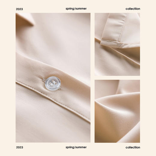 【清爽细腻，随性自由】【春夏必备】夏季新款长袖衬衫女宽松莫代尔衬衣纯色别致上衣 商品图1