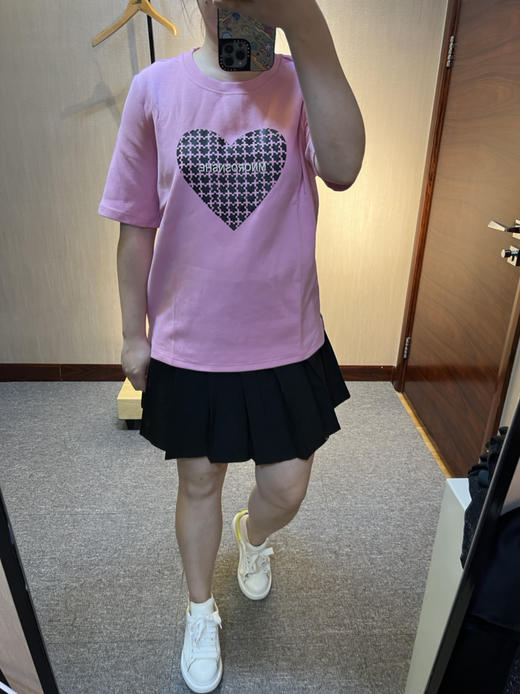 针丝缘春新款印花爱心刺绣字母宽松潮牌运动休闲衫T恤4179 商品图9