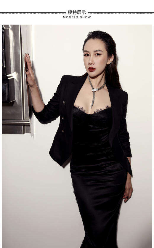 “权利游戏”颈袖添香2024春秋新款时尚修身职业装通勤商务小西装外套女长袖 商品图3