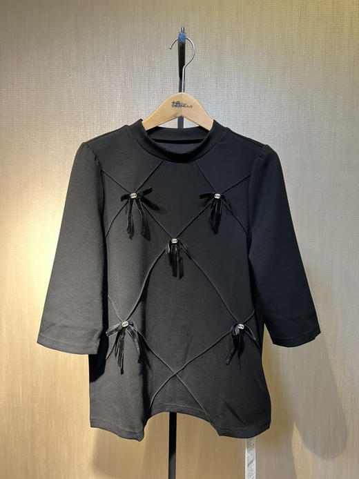 针丝缘春爆款超好看洋气显瘦蝴蝶结气质液态棉超轻上衣3698 商品图13