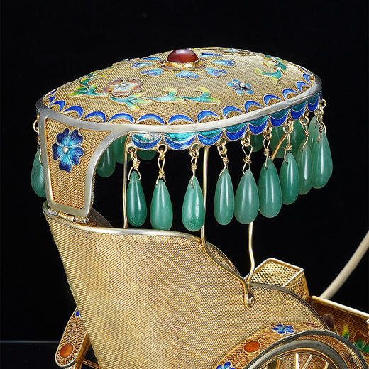 子佩集990银【富贵琳琅花丝小拉车】摆件【YZBBJ001】2303 商品图7