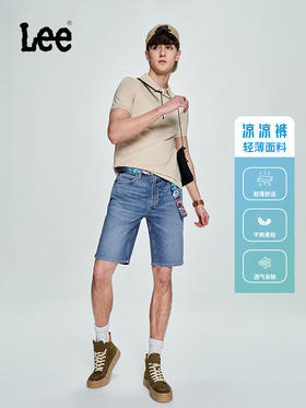 LEE 101+新品轻薄蓝男牛仔短裤凉凉裤LMB1009023HN00FA02971
