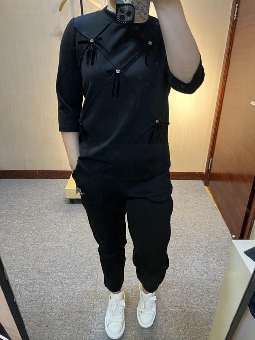 针丝缘春爆款超好看洋气显瘦蝴蝶结气质液态棉超轻上衣3698 商品图9