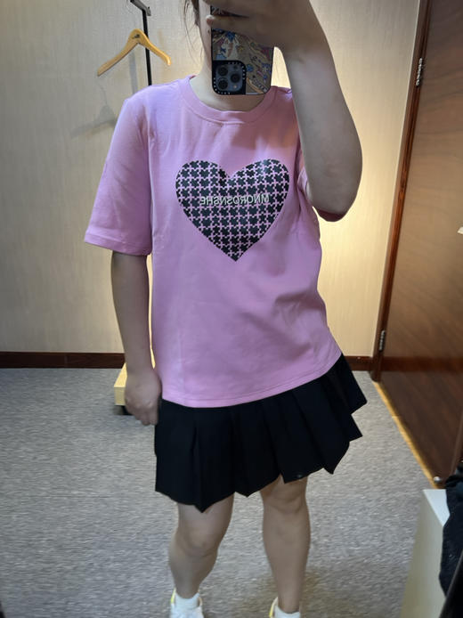 针丝缘春新款印花爱心刺绣字母宽松潮牌运动休闲衫T恤4179 商品图10