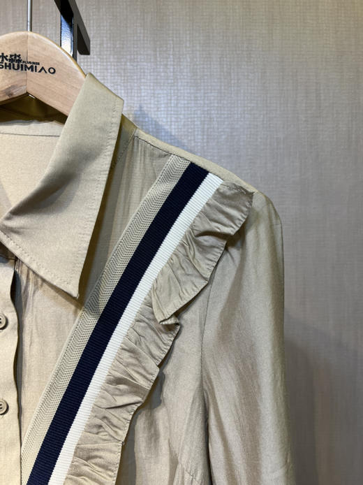 针丝缘春新款轻薄柔软透气舒适时尚洋气翻领衬衫8328 商品图3