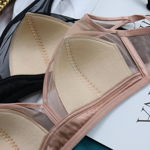 TG-TG02S191 法式光面真丝三角杯文胸 缎面轻奢桑蚕丝无钢圈内衣小胸薄款 商品图2