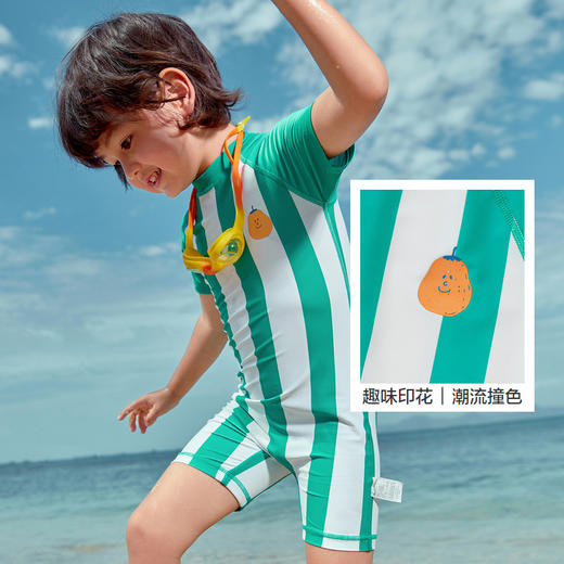 巴拉巴拉男童泳衣套装儿童泳裤连体男孩游泳中大童小童宝宝撞色潮 商品图3
