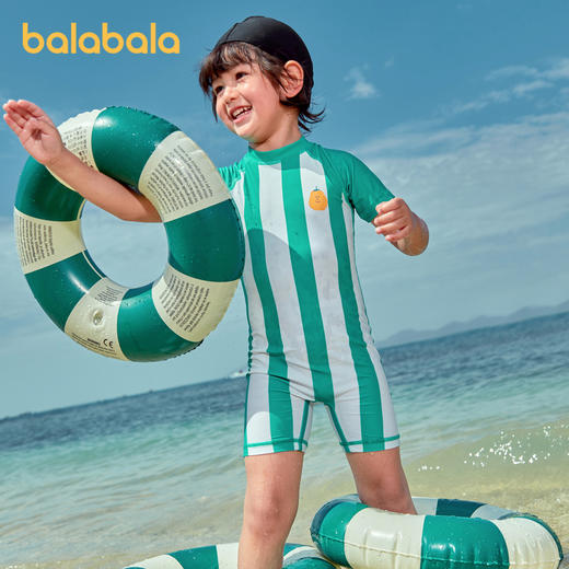 巴拉巴拉男童泳衣套装儿童泳裤连体男孩游泳中大童小童宝宝撞色潮 商品图0