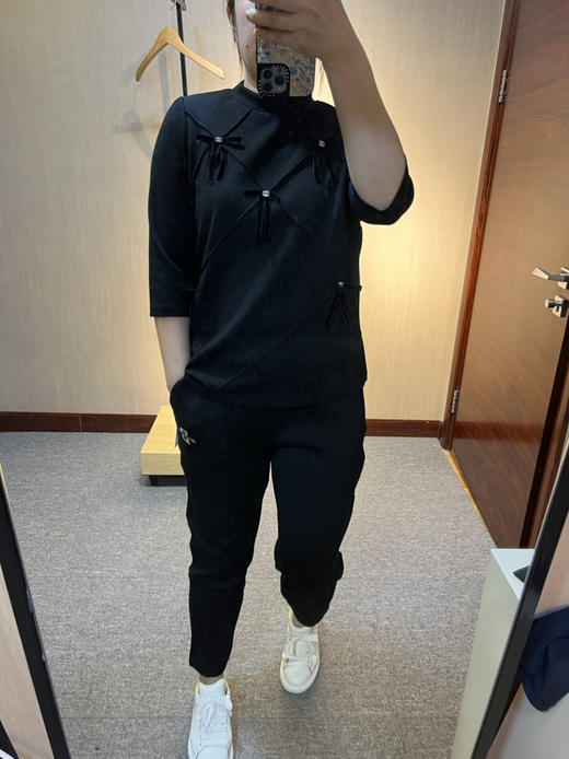 针丝缘春爆款超好看洋气显瘦蝴蝶结气质液态棉超轻上衣3698 商品图10