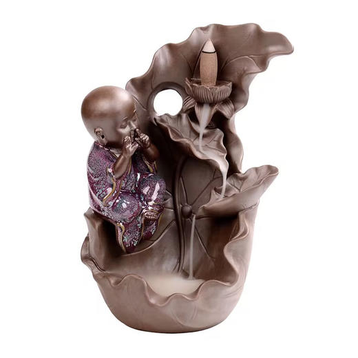 锦绣-倒流香炉家用室内创意陶瓷香薰炉沉檀香炉倒流香道摆件 商品图0