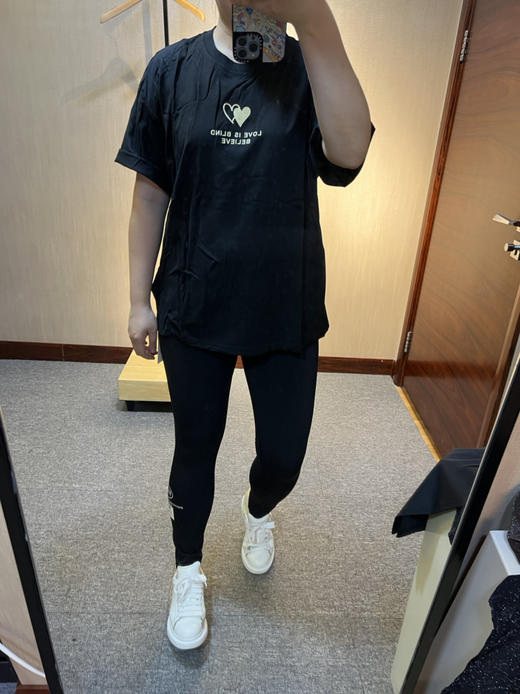 针丝缘春夏新款宽松潮牌印花小爱心百搭男友T恤3998 商品图0