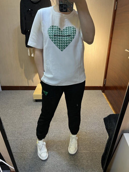 针丝缘春新款印花爱心刺绣字母宽松潮牌运动休闲衫T恤4179 商品图14