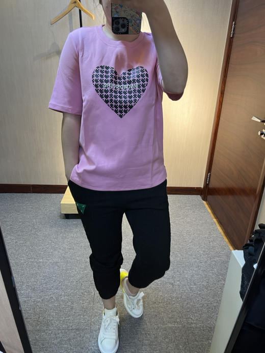针丝缘春新款印花爱心刺绣字母宽松潮牌运动休闲衫T恤4179 商品图8