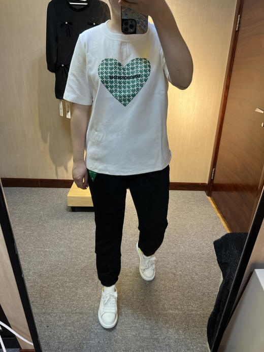 针丝缘春新款印花爱心刺绣字母宽松潮牌运动休闲衫T恤4179 商品图13