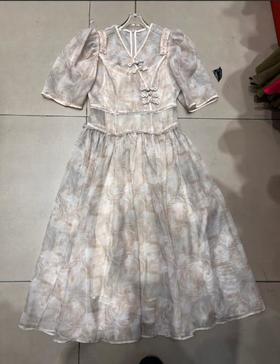 【门店同款】2023年夏季中式盘扣渲染旗袍裙 150615764