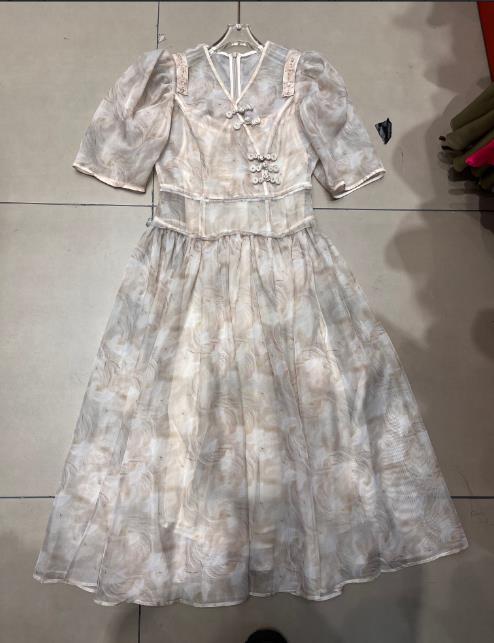 【门店同款】2023年夏季中式盘扣渲染旗袍裙 150615764 商品图0