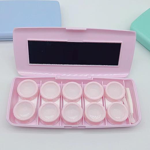 新款简约多付装马卡龙色美瞳盒隐形眼镜盒收纳盒双联盒9910 商品图3