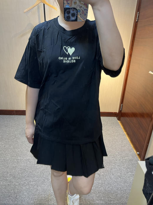 针丝缘春夏新款宽松潮牌印花小爱心百搭男友T恤3998 商品图3