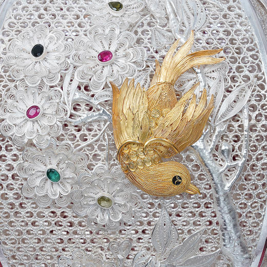 子佩集S999银手工银花丝【德艺流芳花丝瓶】大型摆件一对大师工坊原创设计【DYLFHSHP】2303 商品图4